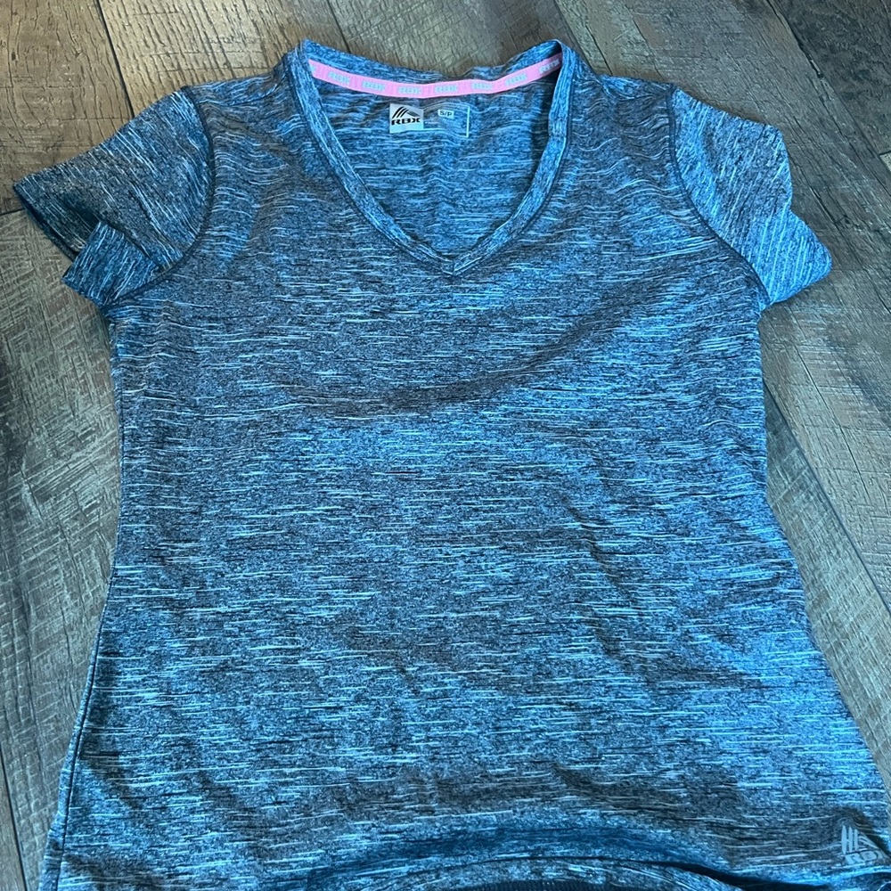 GREY WORKOUT RDX TOP, SIZE SMALL, V-NECK, GOOD CONDITION